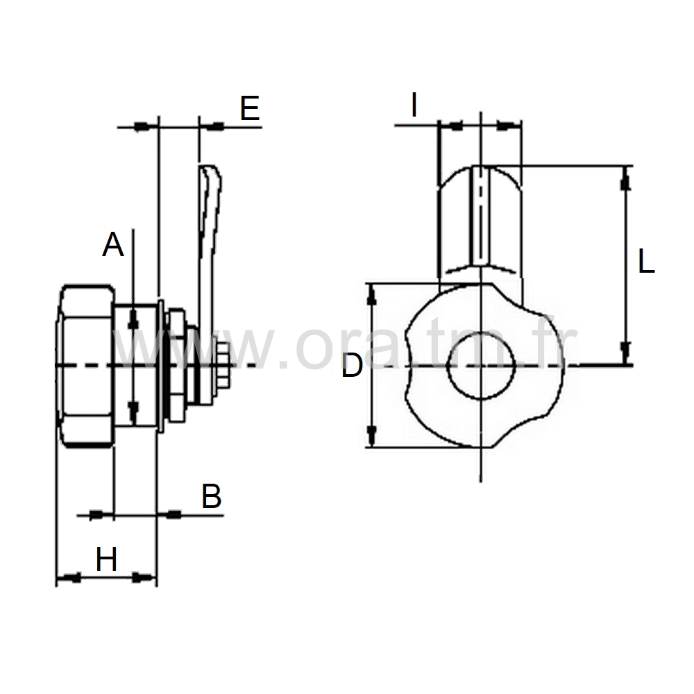 PFR - POIGNEE FERMOIR - SANS SERRURE